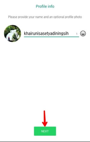 Cara menggunakan 2 akun WhatsApp dalam 1 HP 19 Edit nama profil, kemudian next