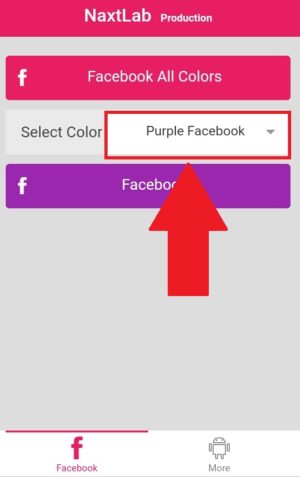 Cara mengganti warna tema Facebook Lite 8 Tampilan halaman awal aplikasi "Warna pink untuk Facebook"