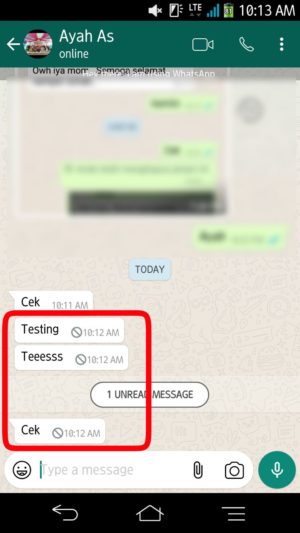 Cara agar chat whatsapp tidak bisa di hapus pengirim 11 Capture chat penerima