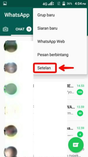 Cara mengganti nomor wa yang tidak aktif tanpa menghapus akun 2 Pilih Setelan
