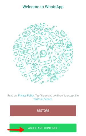 Cara menghilangkan centang 2 di whatsapp (selalu centang 1) 3 Tap agree and continue