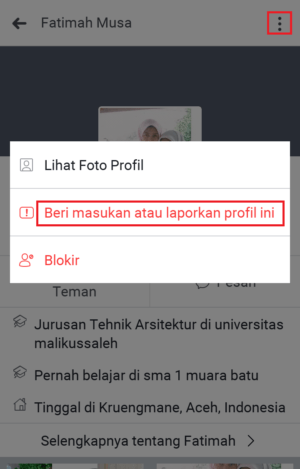 Cara menghapus akun facebook permanen 10 Pilih laporkan akun
