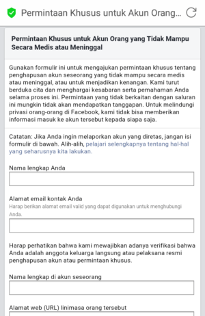 Cara menghapus akun facebook permanen 15 Permintaan menghapus akun orang meninggal dunia