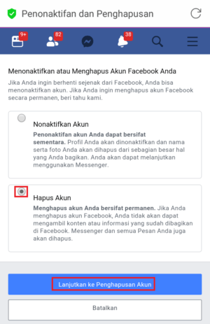 Cara menghapus akun facebook permanen 5 Menonaktifkan atau hapus akun