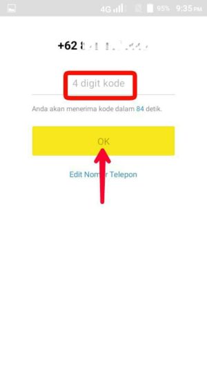 Cara buat akun KakaoTalk terbaru 4 Masukkan kode verifikasi