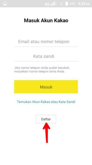 Cara buat akun KakaoTalk terbaru 5 Tap Daftar