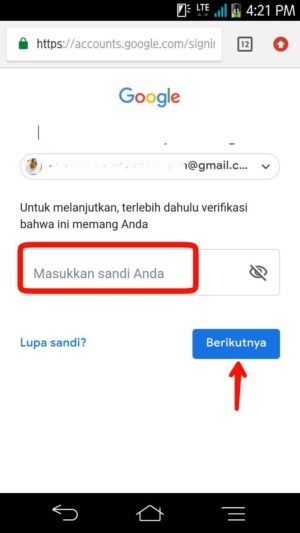 Cara ganti password Gmail 2 Masukkan kembali kata sandi, lalu tap berikutnya