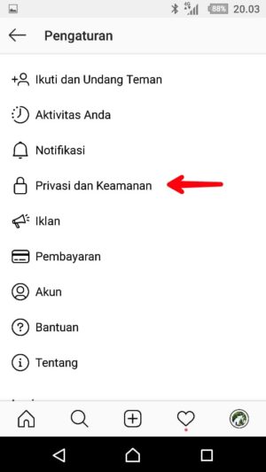 Cara sembunyikan status "Online" atau last seen di DM instagram 3 Tap privasi dan keamanan