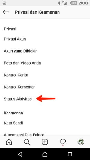 Cara sembunyikan status "Online" atau last seen di DM instagram 4 Tap status aktivitas