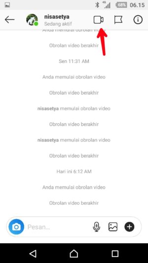 Cara video call-an hingga 4 orang lewat DM instagram 3 Tap icon video