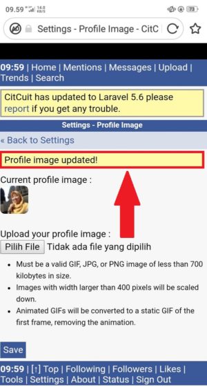 Cara mengganti foto profil dan sampul di twitter 16 Tampilan saat kamu berhasil mengunggah foto