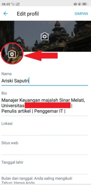 Cara mengganti foto profil dan sampul di twitter 4 pilih ikon foto di foto profil kamu untuk memilih gambar