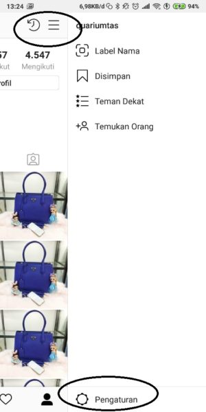 Cara ganti password instagram 1 masuk ke pengaturan