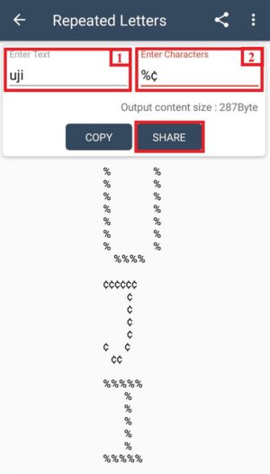 Cara nge-bom chat dan grup di whatsapp 11 Contoh pengaturan penggunaan dalam menu "Repeated Letters"