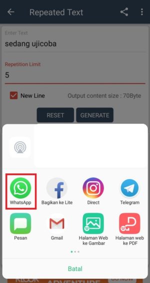 Cara nge-bom chat dan grup di whatsapp 5 Memilih sosmed yang akan digunakan untuk melakukan bom Chat