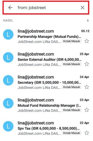 Cara menghapus pesan email sekaligus di kotak masuk gmail kamu 13 Contoh operator untuk mencari pesan dari pengirim tertentu