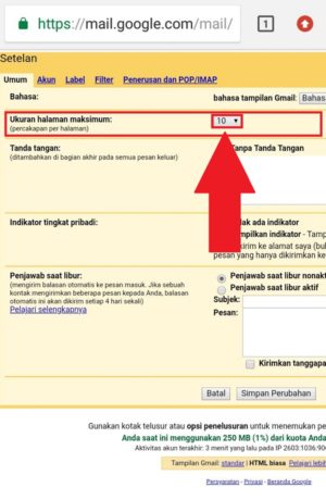 Cara menghapus pesan email sekaligus di kotak masuk gmail kamu 5 Mengubah tampilan jumlah pesan email dalam satu halaman
