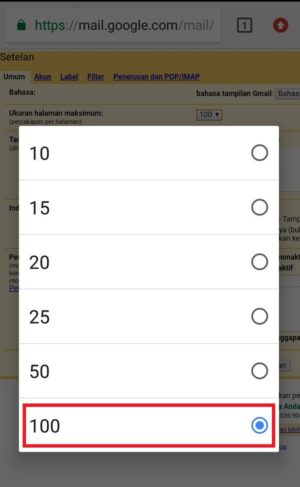 Cara menghapus pesan email sekaligus di kotak masuk gmail kamu 6 Mengatur berapa banyak pesan yang akan ditampilkan dalam satu halaman