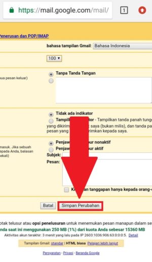 Cara menghapus pesan email sekaligus di kotak masuk gmail kamu 7 "Simpan perubahan" untuk menyimpan pengaturan