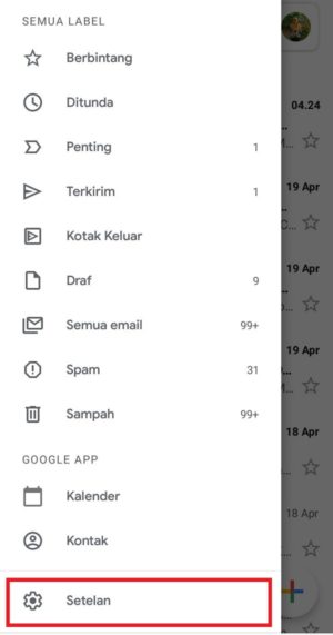 Cara menghapus pesan email sekaligus di kotak masuk gmail kamu 17 "setelan" untuk masuk ke pengaturan akun