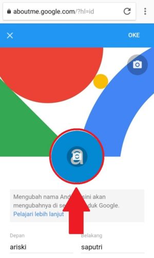 Cara mengubah foto profil email gmail di android 2 Tampilan saat berada di mode edit pada pengaturan email