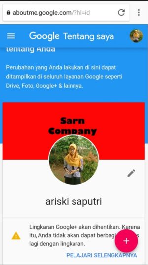 Cara mengubah foto profil email gmail di android 9 Hasil akhir saat gambar profil dan sampul berhasil diterapkan