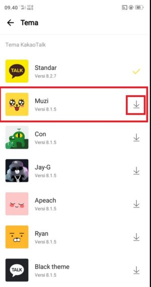 Cara cari (dan download) tema KakaoTalk gratis 4 memilih salah satu tema yang ingin di terapkan