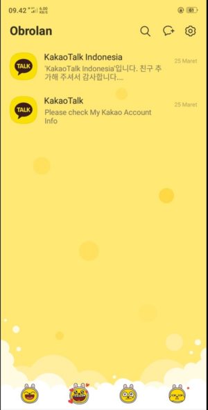 Cara cari (dan download) tema KakaoTalk gratis 7 Tampilan saat tema berhasil diterapkan di akun KakaoTalk
