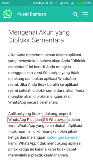 Diblokir sementara saat pakai whatsapp mod? Ini cara mengatasinya 1 Peringatan WhatsApp terhadap para pengguna WA mod.