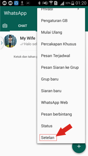 Diblokir sementara saat pakai whatsapp mod? Ini cara mengatasinya 2 Kamu buka GBWhatsApp dan klik Setelan di tiga titik yang ada di pojok kanan atas