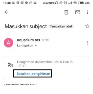Cara setting pengiriman email terjadwal di gmail 12 Pilih Batalkan pengiriman