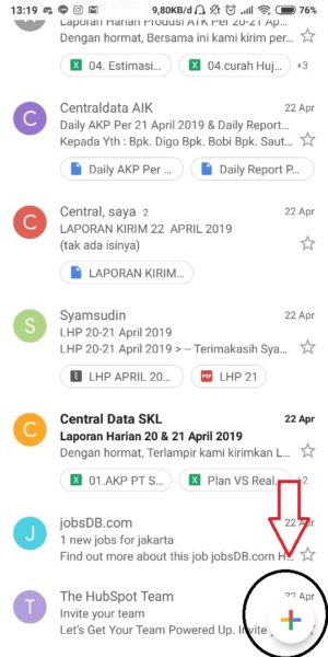 Cara setting pengiriman email terjadwal di gmail 2 Tap tanda +