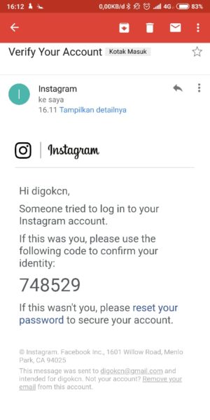 Cara mengembalikan akun Instagram yang di hack atau di bajak 10 catat kode keamanan