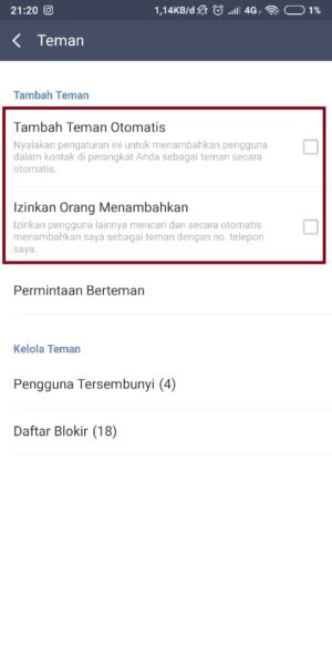 Cara berhenti menambahkan teman otomatis di Line 4 Pilihan untuk menghentikan autofriend