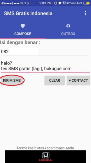 Cara kirim SMS gratis (tanpa pulsa) kesemua operator lewat Internet 22 Cara kirim SMS gratis (tanpa pulsa) kesemua operator lewat Internet 21