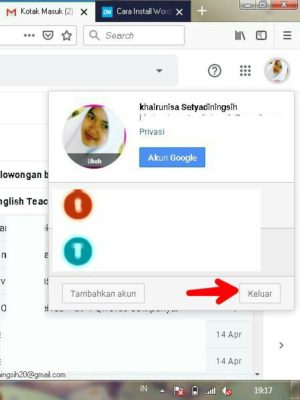 Cara logout dari akun gmail di ponsel ataupun pc 7 Tap keluar