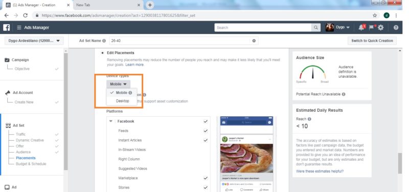 Cara membuat dan mengoptimalkan iklan di Facebook Ads 16 Pemilhan Device