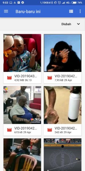 Cara menampilkan video durasi panjang di status Whatsapp 4 Pilih Video