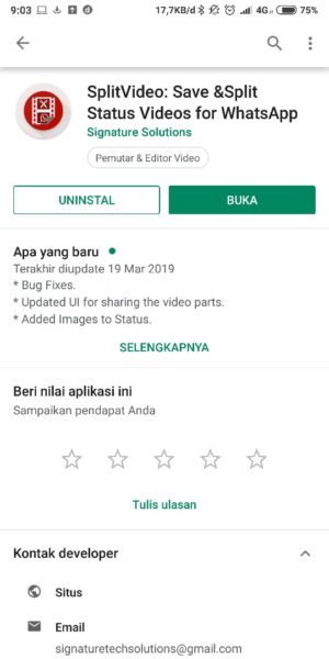 Cara menampilkan video durasi panjang di status Whatsapp 1 Aplikasi Split