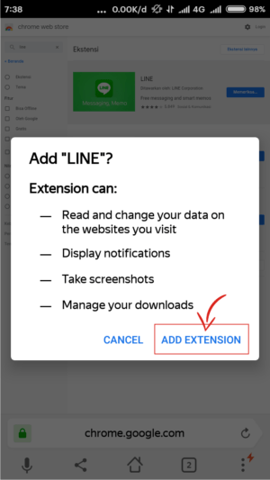 Bisakah pakai 1 akun Line di 2 HP ? 14 Add extention untuk menambahkan ekstensi Line.