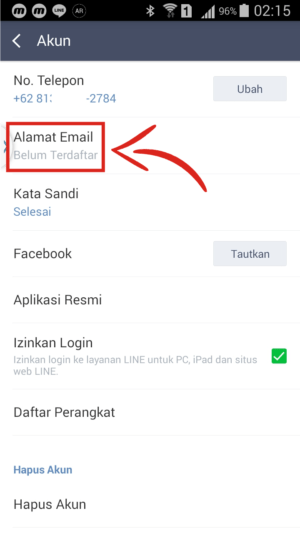Bisakah pakai 1 akun Line di 2 HP ? 9 Klik alamat email kamu.