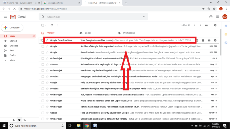 Cara mem-backup pesan email di inbox Gmail ke komputer kamu 21 Cara mem-backup pesan email di inbox Gmail ke komputer kamu 20
