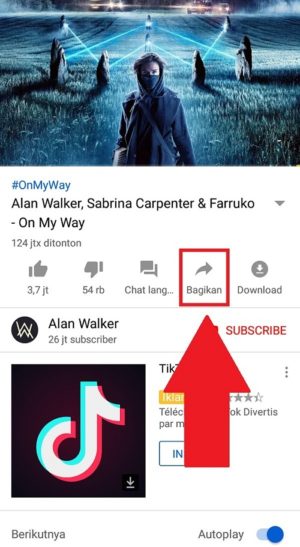 Cara upload lagu (musik) ke Facebook 4 Memilih video Youtube yang ingin dibagikan