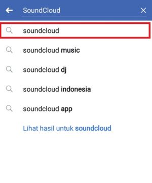 Cara upload lagu (musik) ke Facebook 8 Ketikkan "Soundcloud" di kotak pencarian Facebook