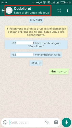 Cara memblokir grup di WhatsApp permanen 1 Bukalah grup WA, dan cari nama/subjek grup di bagian atas.