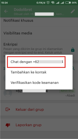Cara memblokir grup di WhatsApp permanen 3 Tab chat admin.