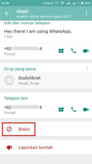 Cara memblokir grup di WhatsApp permanen 5 Tab blokir, untuk memblokir admin.