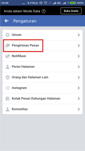 Cara membuat pesan balas otomatis (auto-reply) di Facebook Fanpage 7 Cari dan pilih menu Pengiriman Pesan.