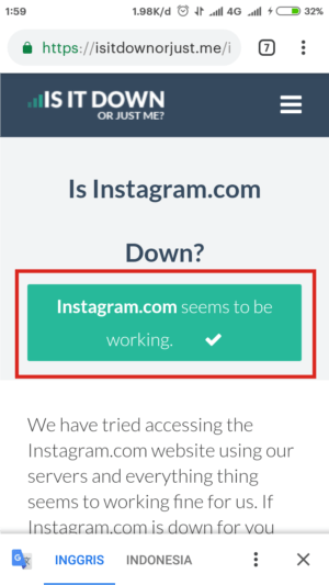 Cara mengatasi “Kesalahan Jaringan yang tidak diketahui” di Instagram 3 Notifikasi jika Instagram down atau tidak.