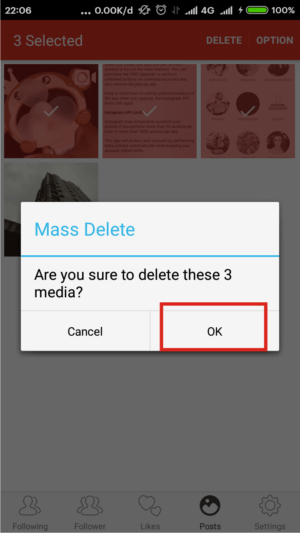 Cara menghapus postingan foto dan video di Instagram 14 Ketika muncul popup yang menginformasikan delete, silakan klik ok.